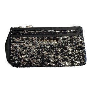 Victoria’s Secret Black/Silver Sequin 2-Compartment Make Up Bag
